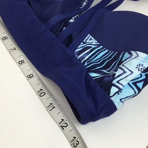 Nordstrom Womens Floral Sports Bra Blue Strappy back Size S NWT - Picture 7 of 7